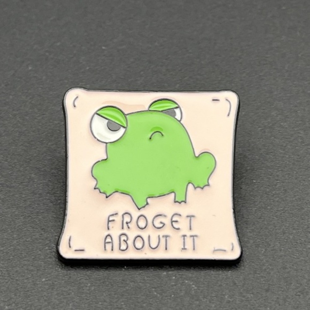 "Froget" About‎ It Green Frog Cute Funny Novelty Lapel Hat Pin